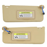 Beige Pair Left Driver and Right Passenger Side Sun Visor with Light Compatible with Honda Accord 2008-2017 Replaces# 83280-TA5-A51ZA
